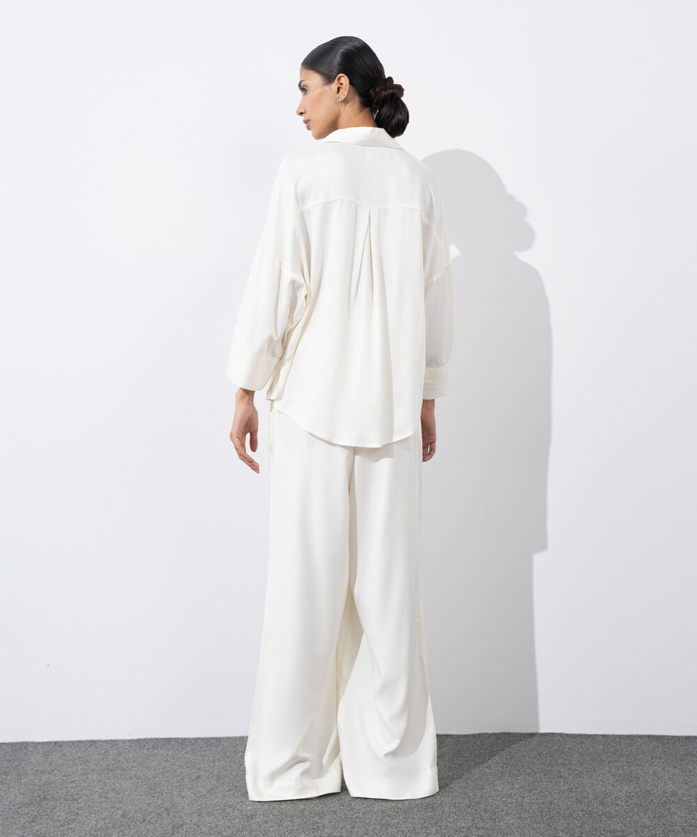 Women's Western Wear White  V-Neck Button Through Shirt