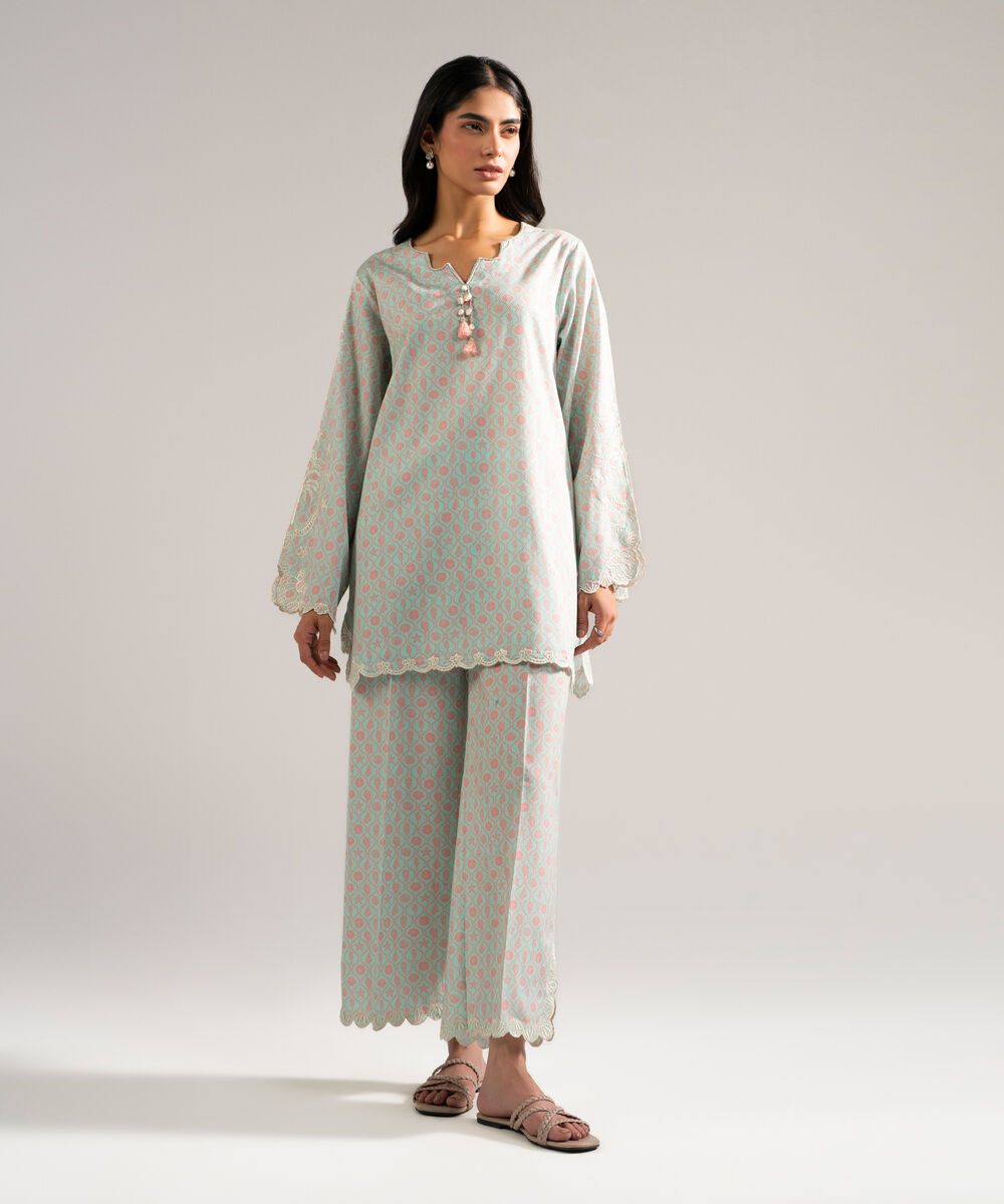 Women's RTW Dobby Embroidered Multi Straight Shirt