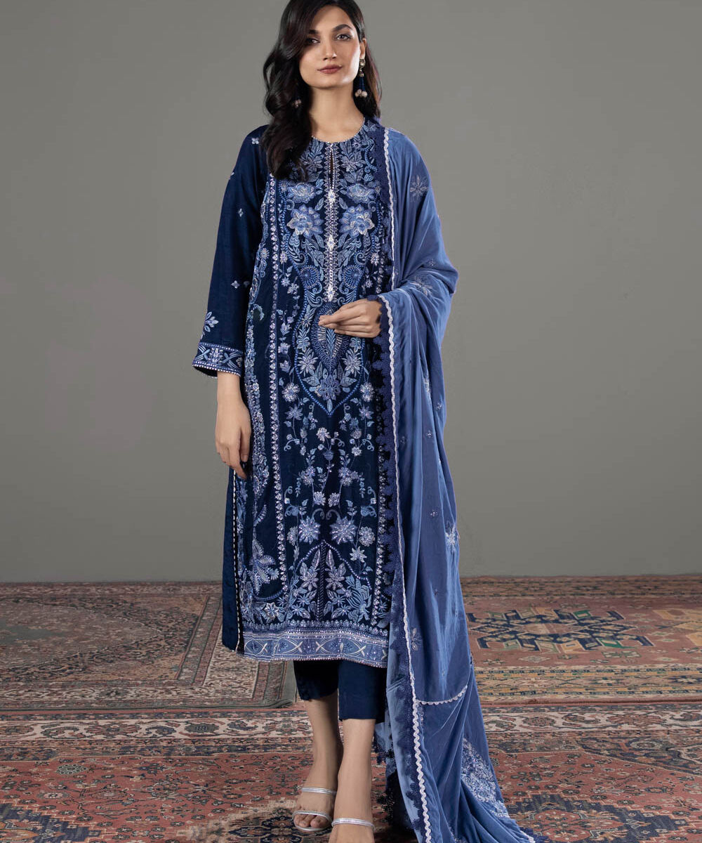 Womens Ready To Wear Blue Three Piece