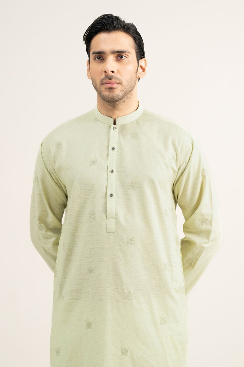 Embroidered Cotton Dobby Kurta