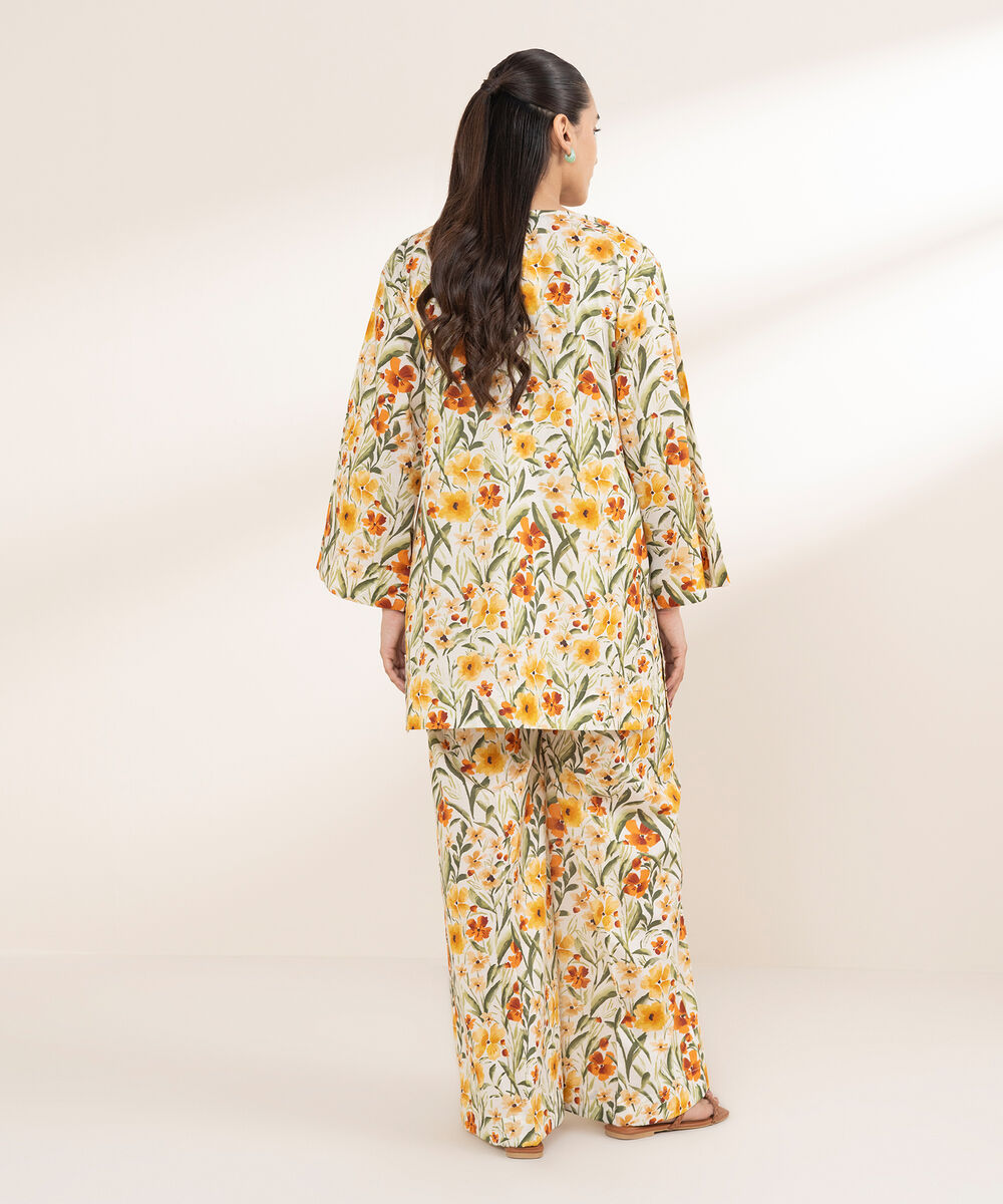 Women's RTW Lycra Multi Printed Drop Shoulder Shirt