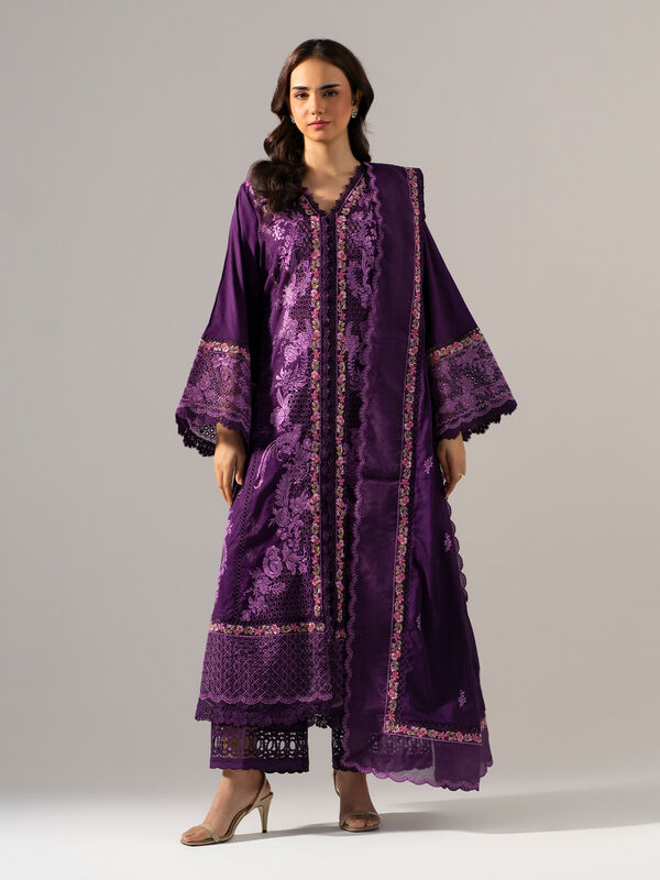 3 Piece - Embroidered Jacquard Suit