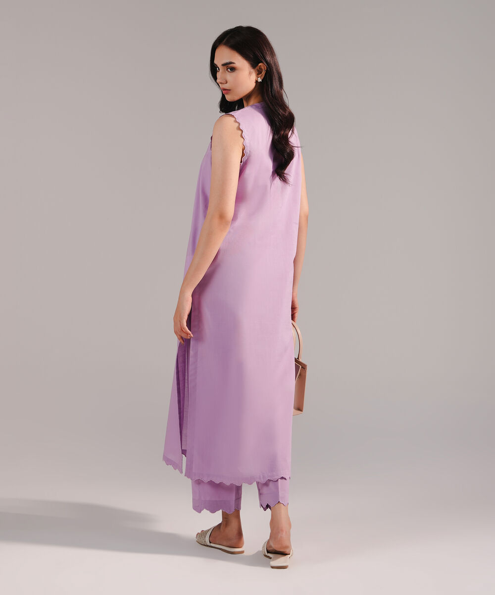 Women's RTW Crosshatch Solid Lilac Straight Shirt