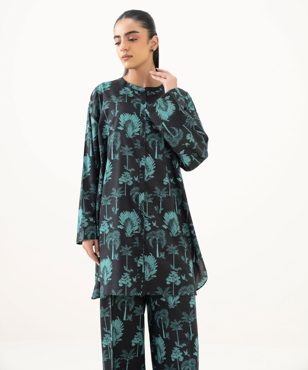 Women's RTW Lawn Printed Multi Drop Shoulder Shirt