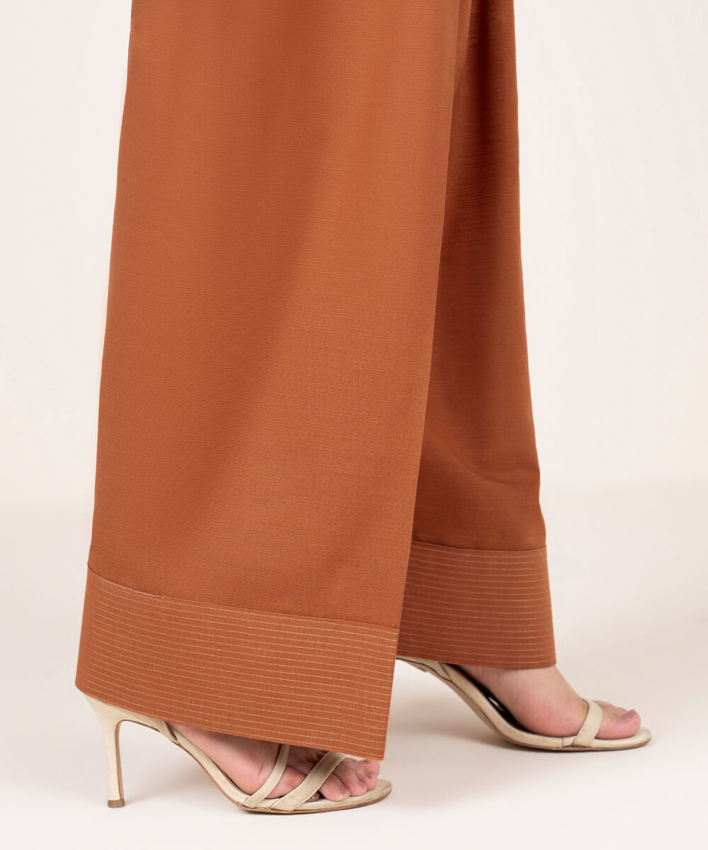 Women's RTW Cotton Solid Rust Shalwar