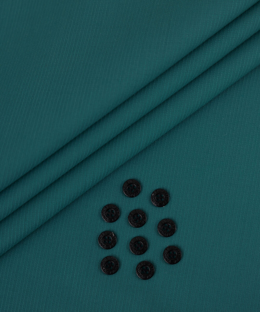 Men's Unstitched 2-Piece Premium Wash & Wear Dobby Teal Green Suit