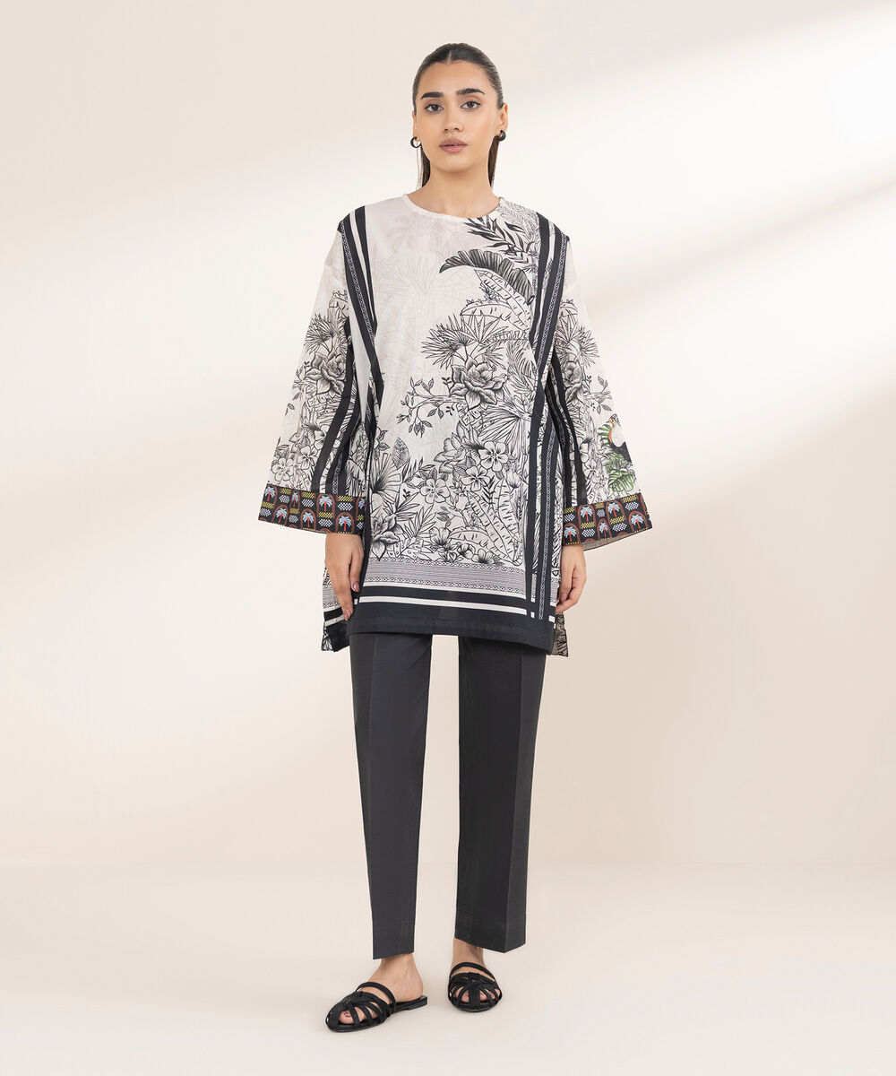 Women's RTW Lawn Multi Printed Boxy Shirt