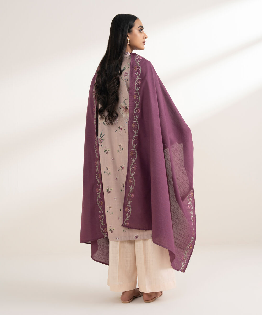 Women's RTW Cross Hatch Embroidered Pink 3 Piece Suit