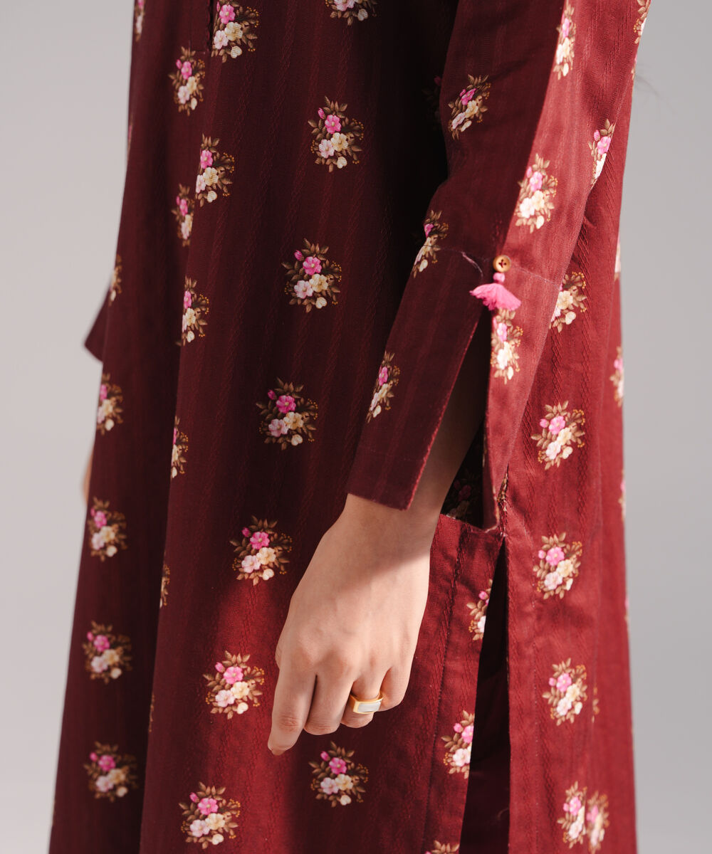 Women's RTW Leno Kara Printed Maroon 3 Piece Suit