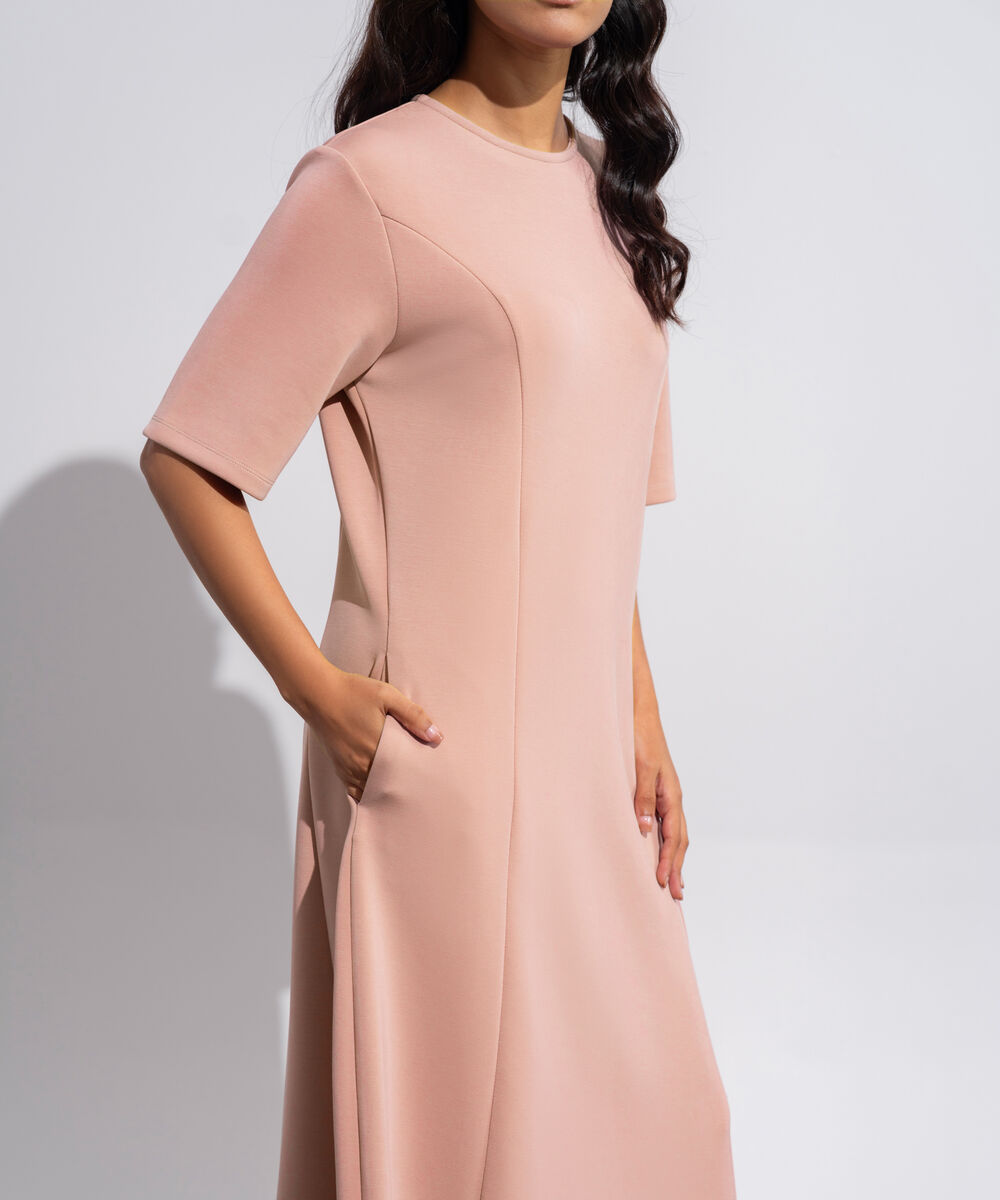Women's Western Wear Pink Soft Lux Flared Maxi Dress
