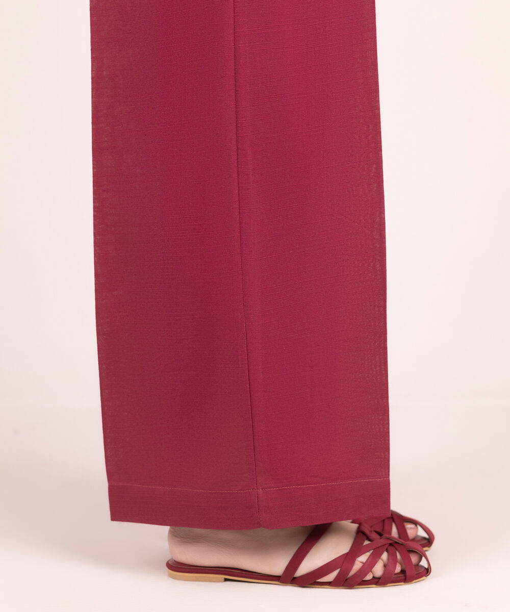Women's RTW Khaddar Solid Pink Culottes