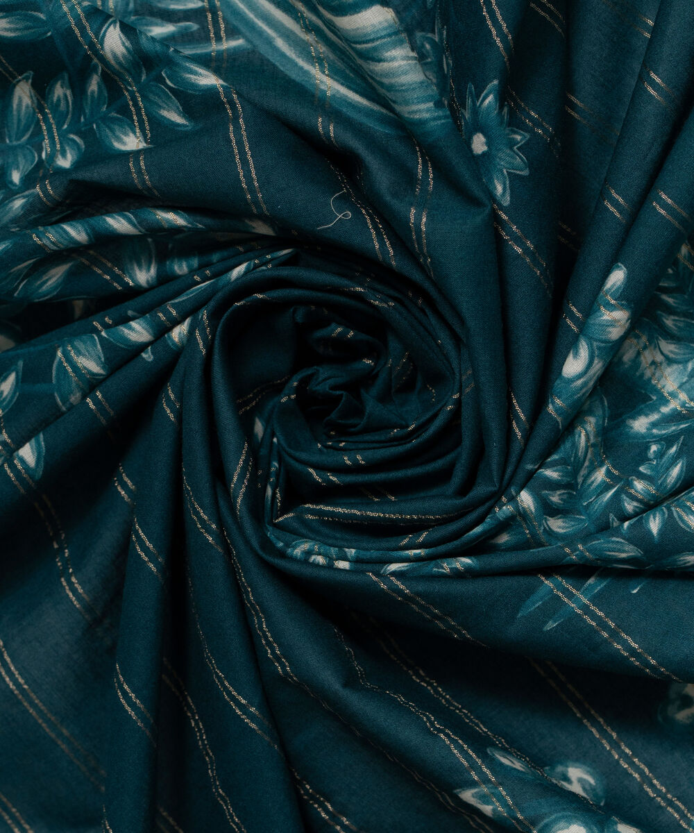 Zari Cotton Printed Green Dupatta