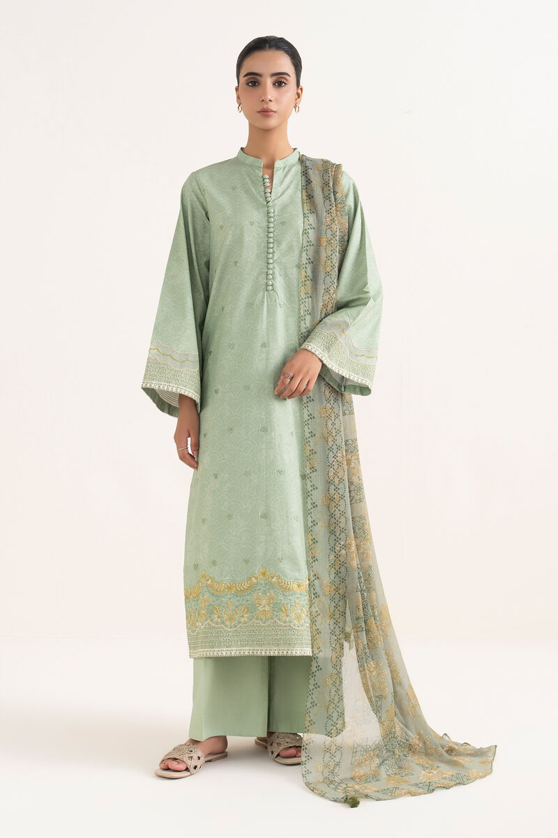 3 Piece - Embroidered Cotton Suit