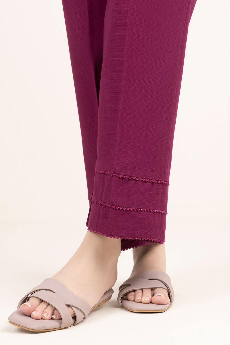 Solid Crosshatch Straight Pants