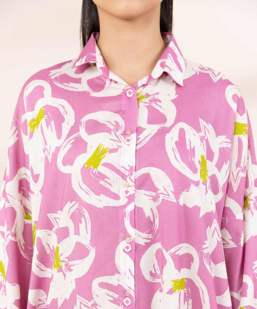 Women's RTW Arabic Lawn Multi Printed Boxy Shirt