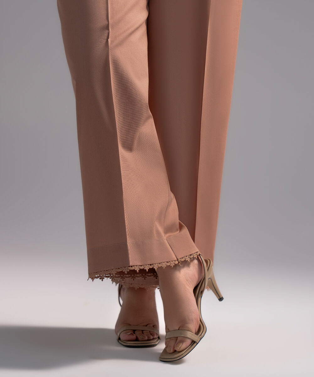 Women's RTW Cambric Solid Dark Beige Culottes