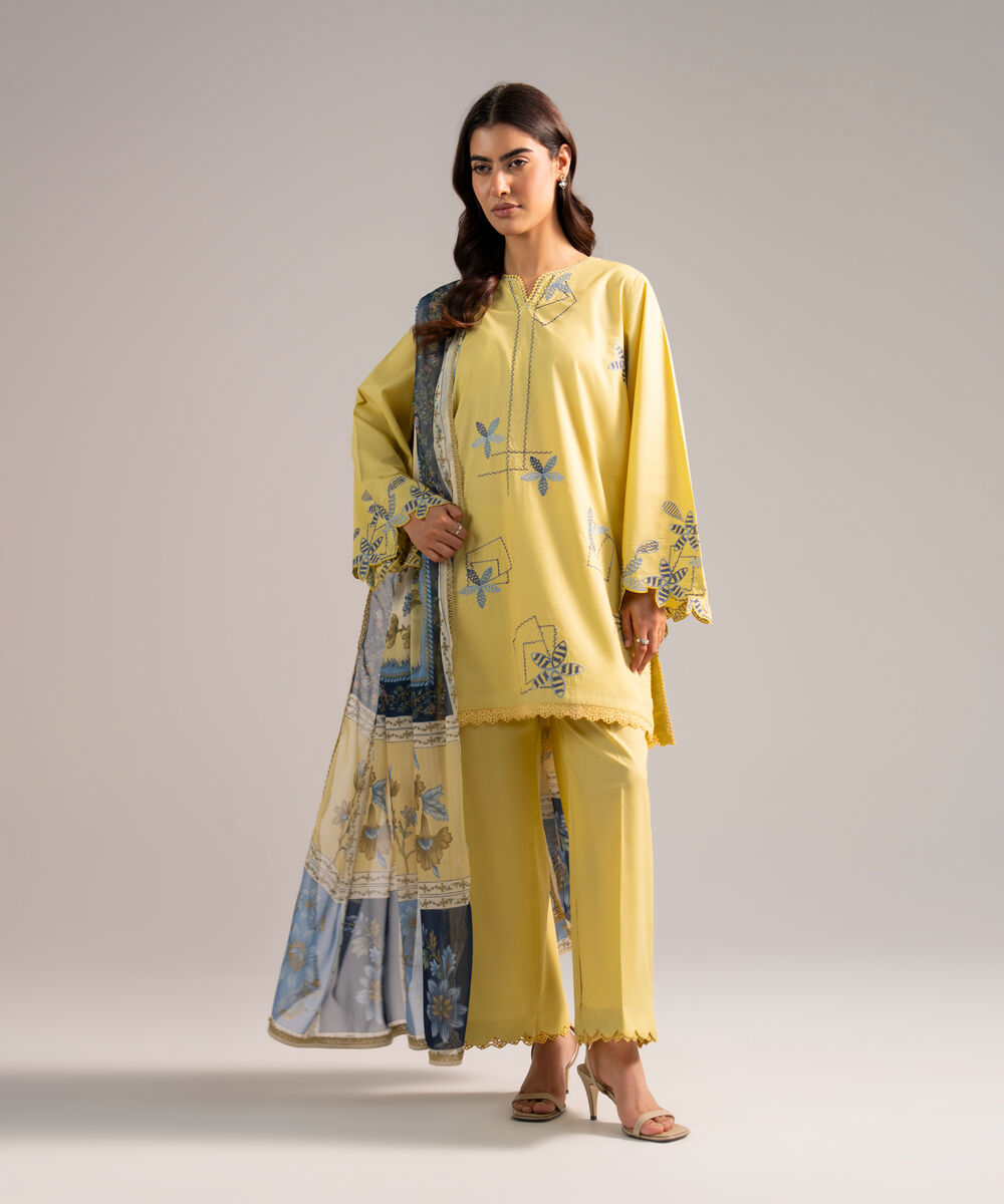 Blended Chiffon Printed Off White Dupatta