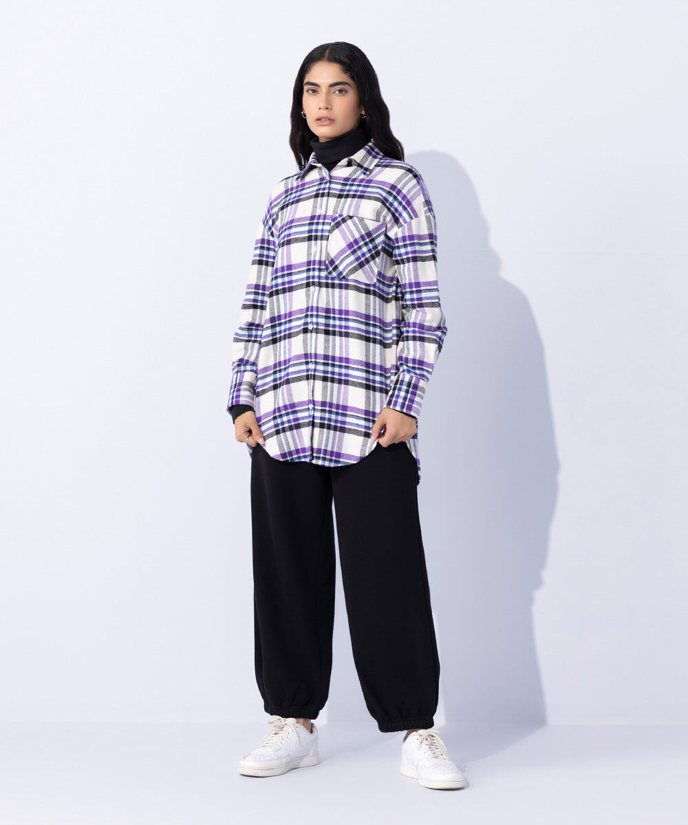 Woman - Purple Flannel Shirt