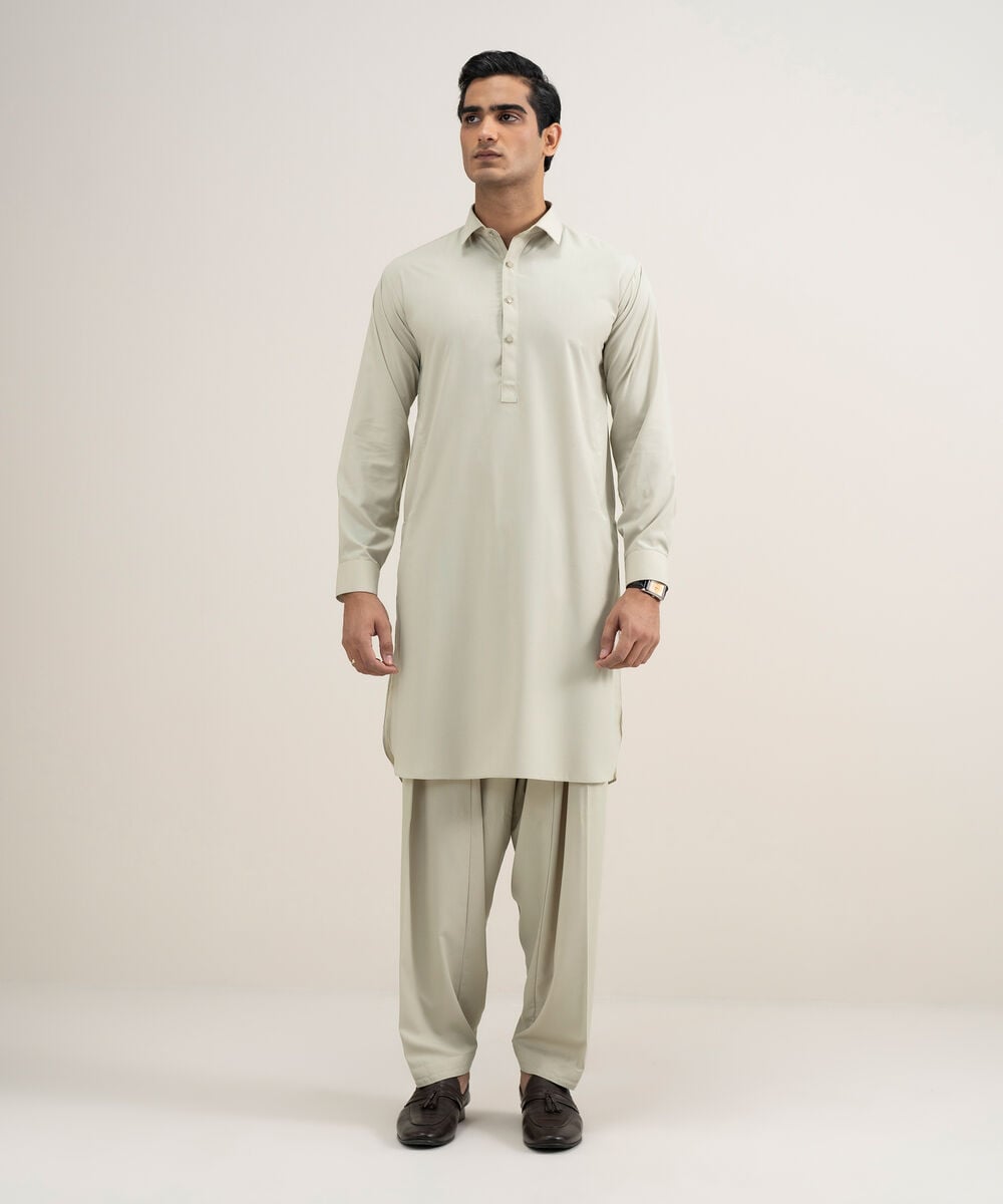 Men's Stitched Premium Wash & Wear Beige Suit