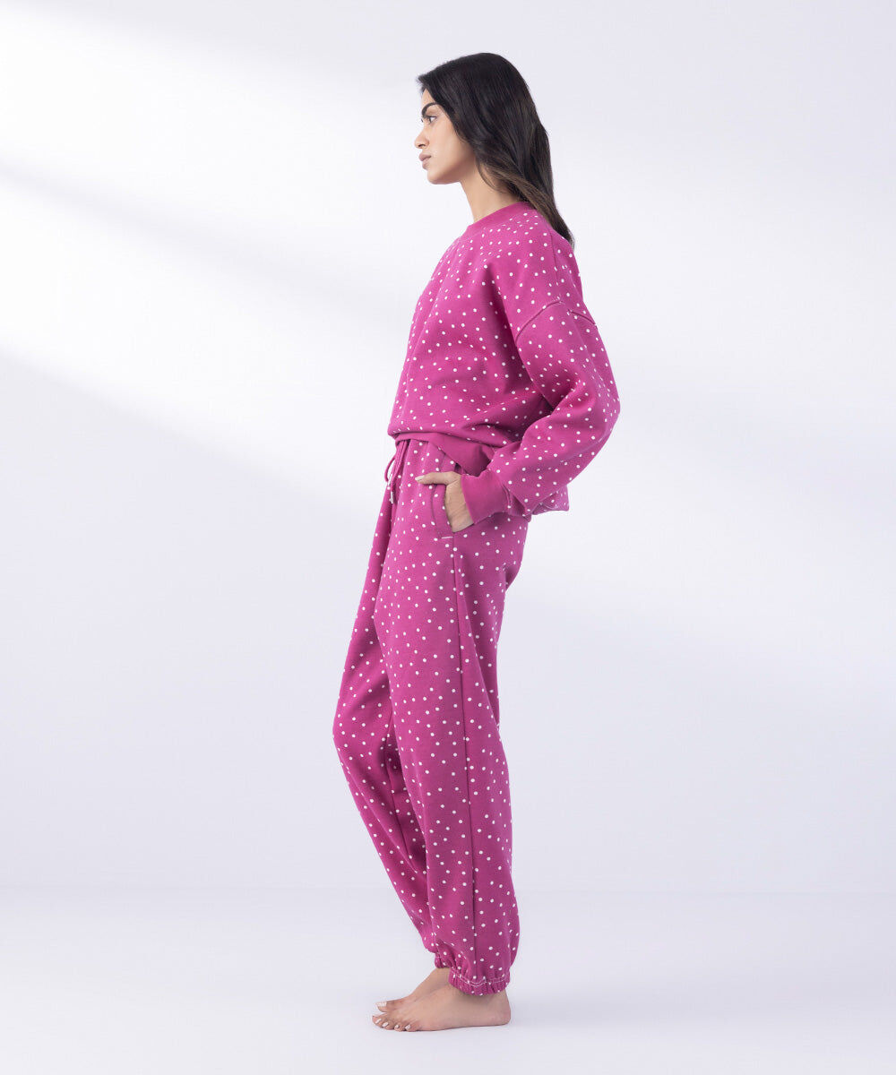 Woman - Pink Printed Loose-Fit Jogging Trousers
