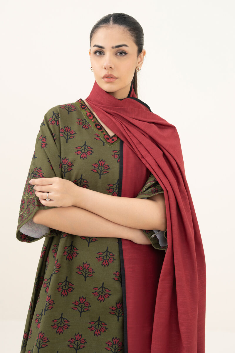 3 Piece - Printed Khaddar Suit