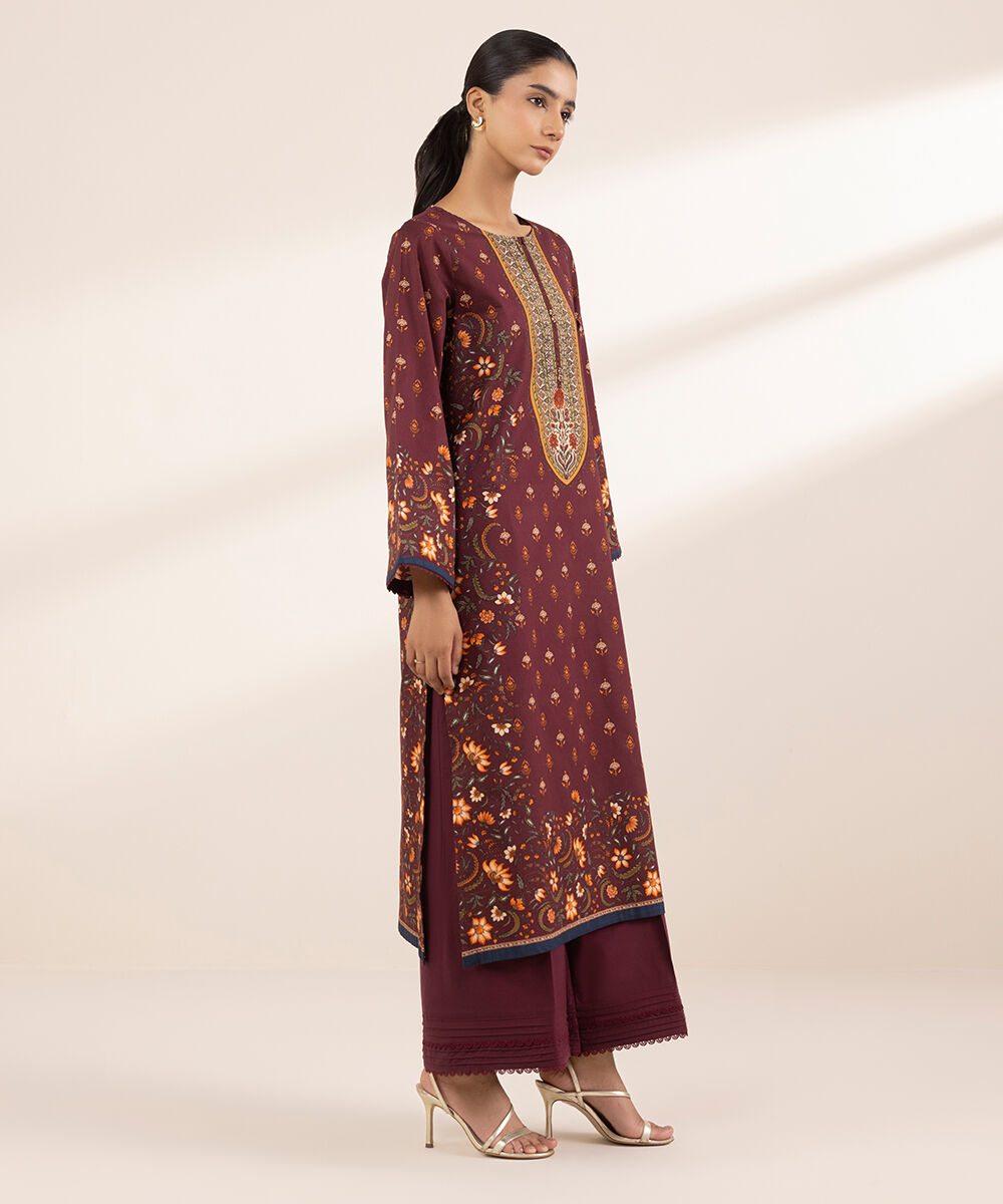 Women's RTW Lawn Red Printed A-Line Shirt