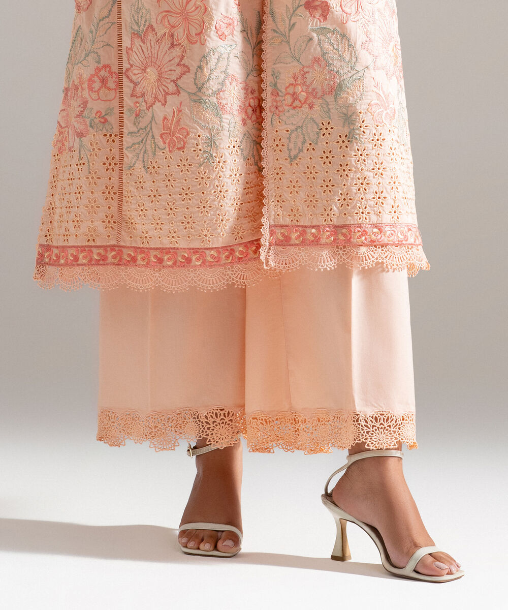 Women's RTW Lawn Embroidered Pink 2 Piece Suit