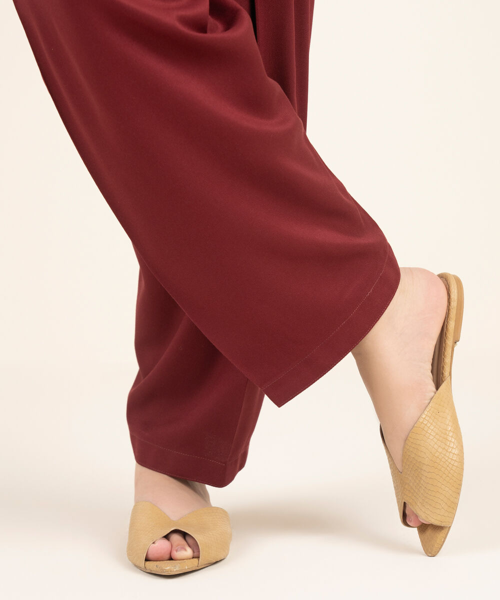 Women's RTW Bedford Solid Maroon Shalwar