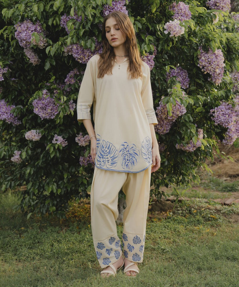 Embroidered Crosshatch Shirt Women's RTW Cross Hatch White Embroidered Boxy Shirt