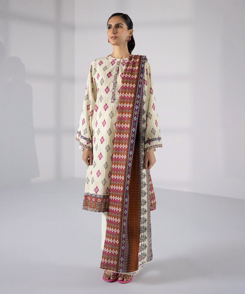 Ladies Khaddar Unstitched Three Piece