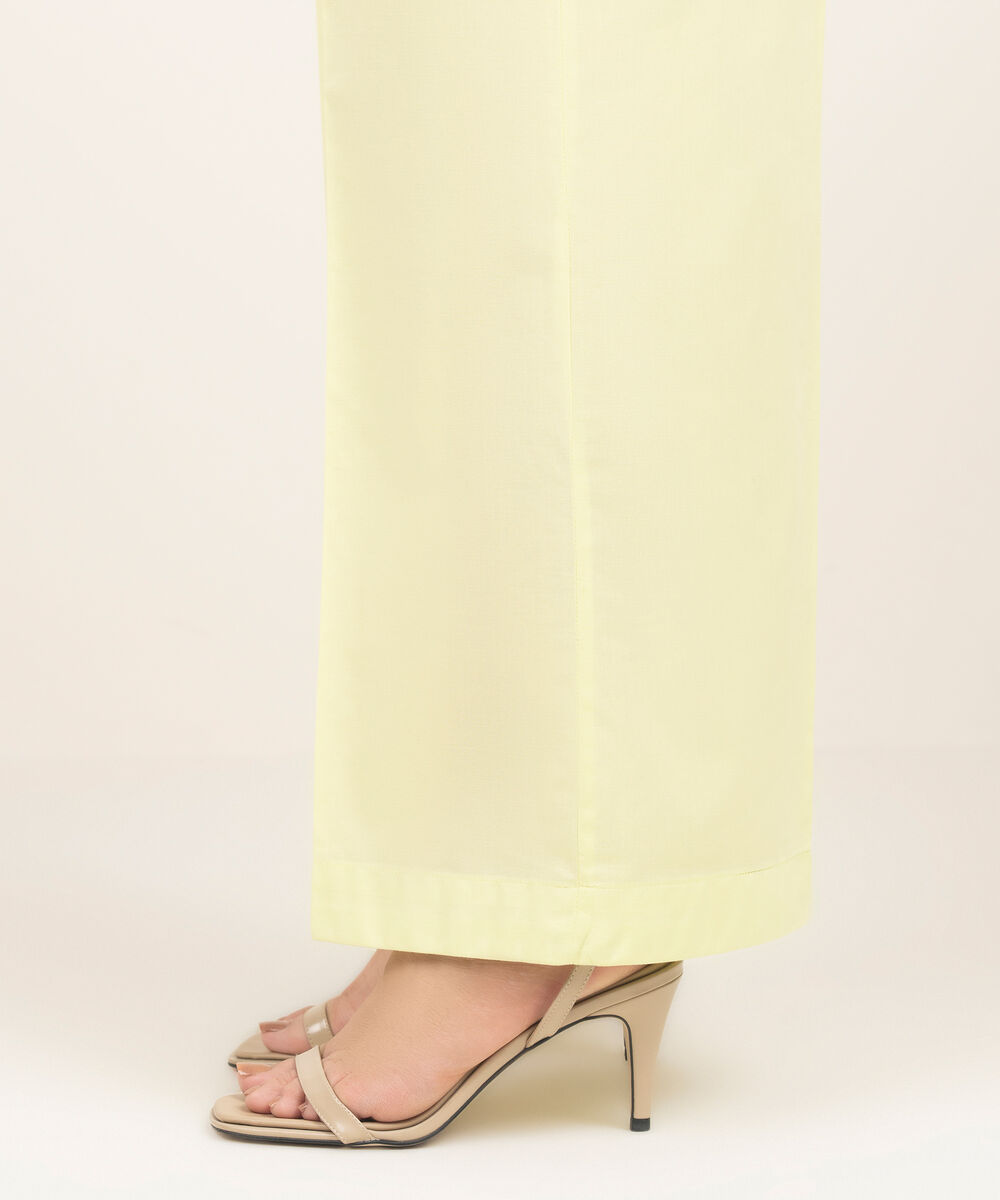 Women's RTW Cambric Solid Yellow Culottes