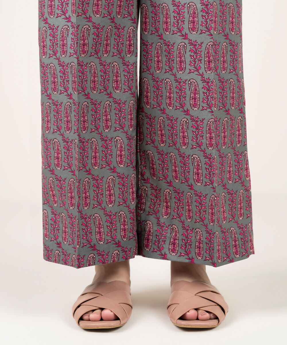 Women's RTW Cambric Printed Grey Culottes