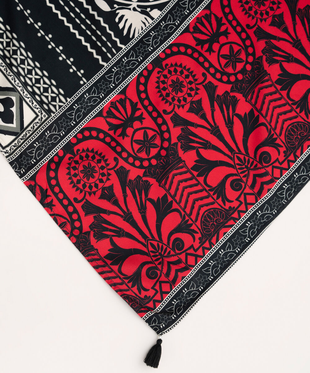 Printed Linen Off White Dupatta