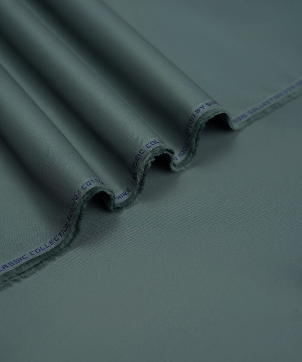 Men's Unstitched Two-Piece Jade Grey  Premium Cotton Dobby Suit