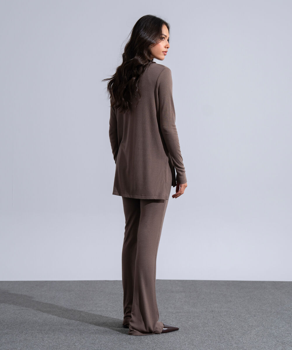 Women's Western Wear Taupe Slim-Fit Trousers