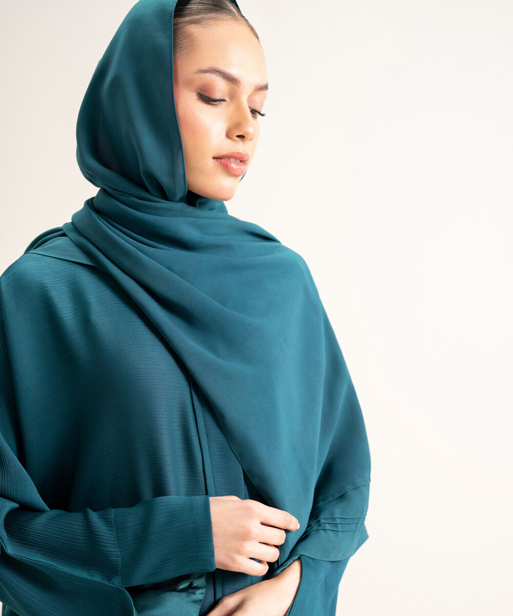 Women's Teal Emroidered N Abbaya Set