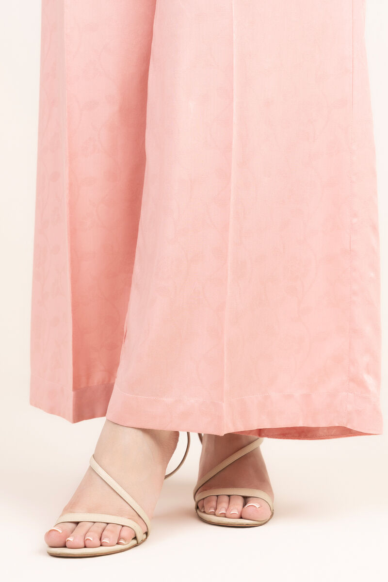 Solid Jacquard Flared Pants