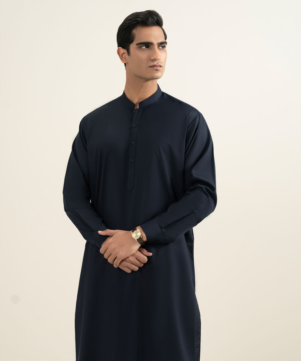 Men's Stitched Navy Kurta Shalwar