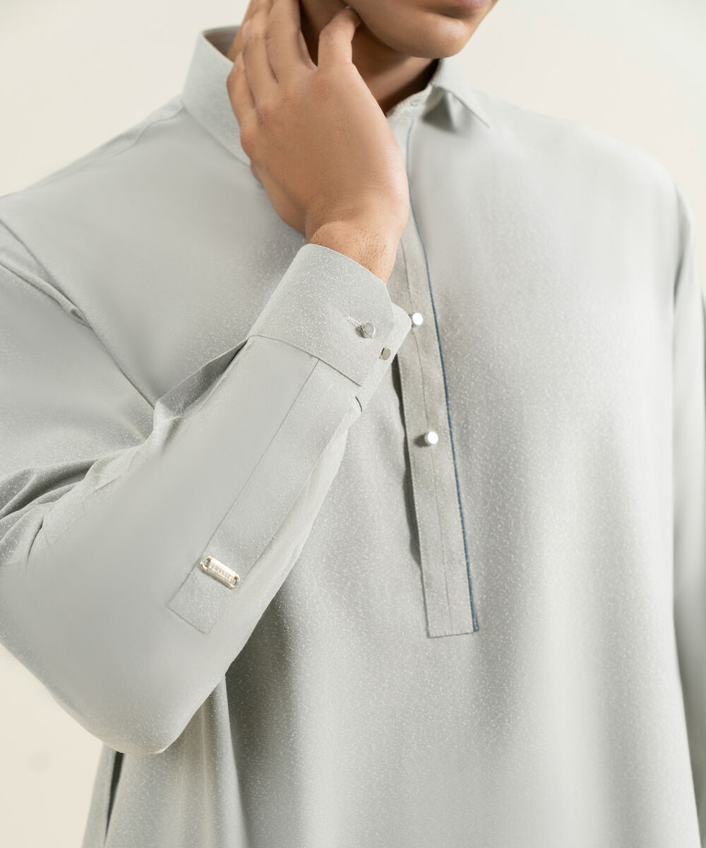 Men's light grey Premium Wash & Wear Kameez Shalwar