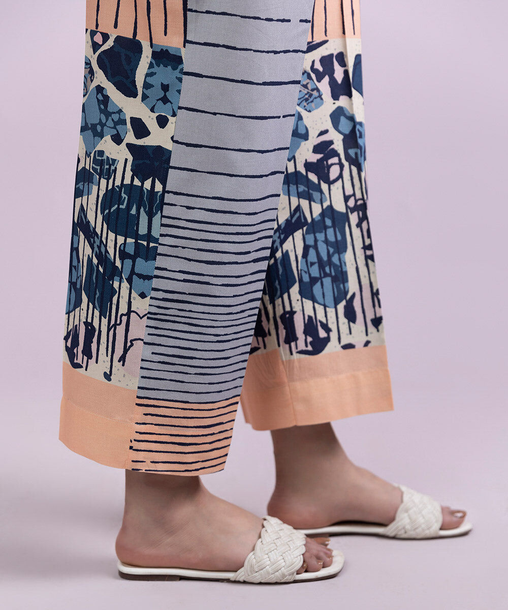 Women's Pret Cambric Printed Multi Straight Pants