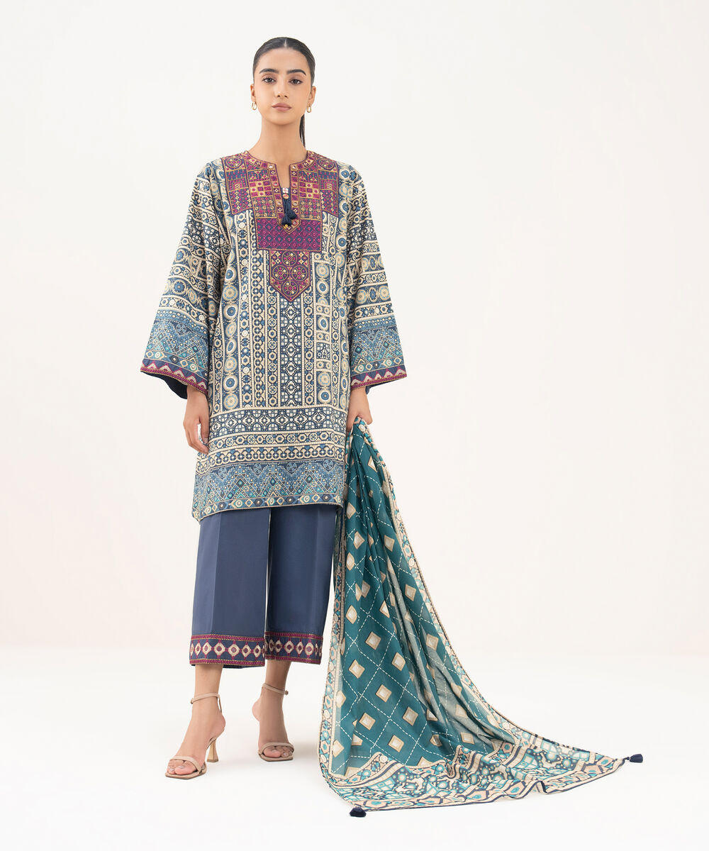 Fine Volie Green Printed Dupatta