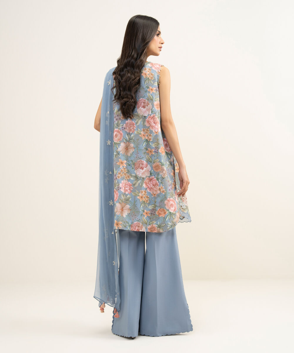 Women's Unstitched Extra Weft Jacquard Embroidered Multi 3 Piece Suit