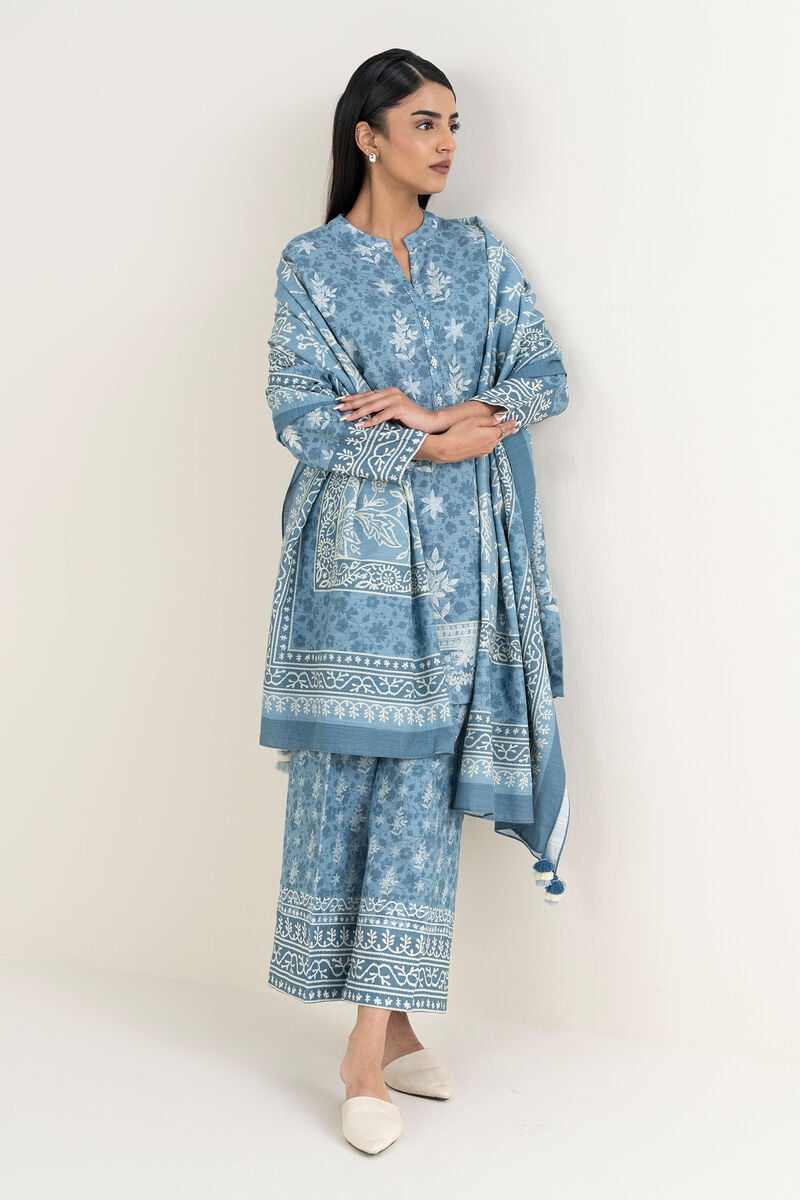 3 Piece - Printed Cotton Suit