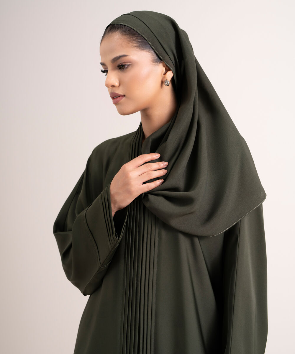 Women's Army Green Kimono Abbaya Set