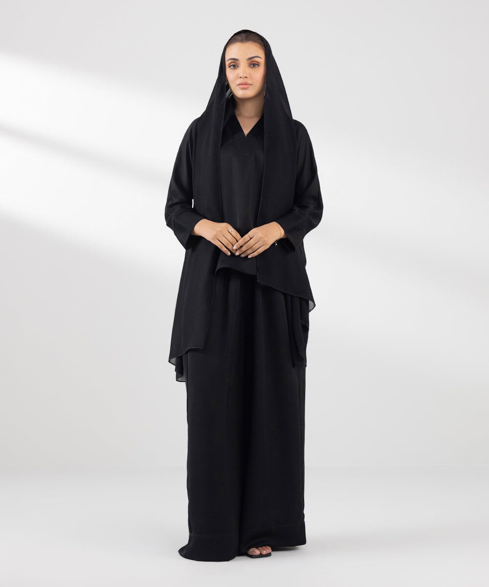 Woman - Black Flowy Wide Leg Trousers