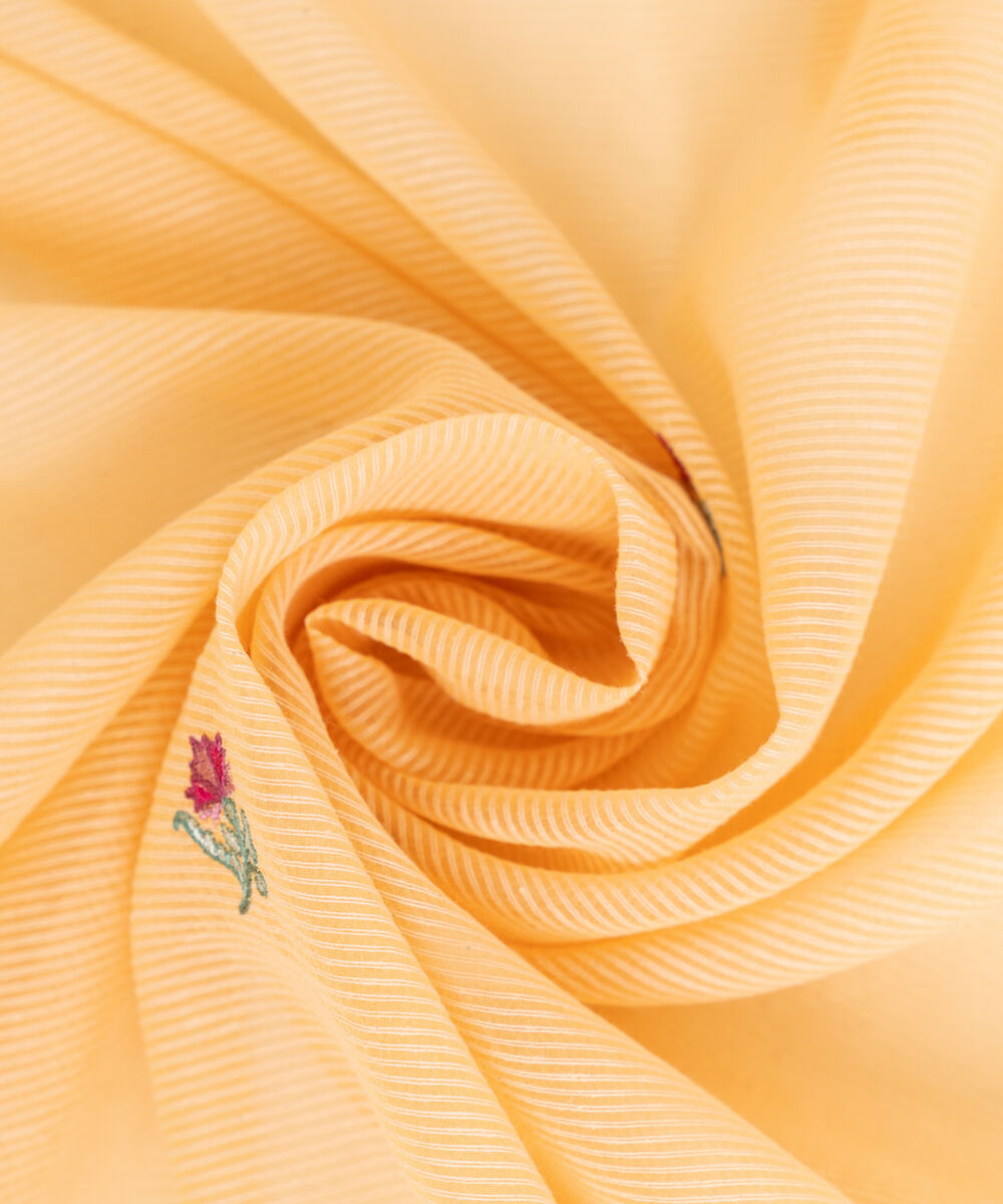 Blended Textured Karandi Orange Embroidered Dupatta