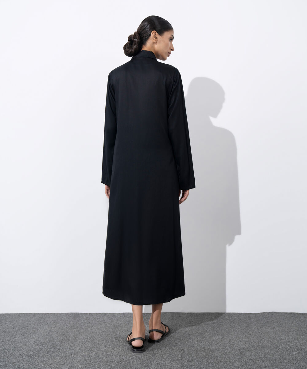 Women's Western Wear Black Tie-Knot Dress