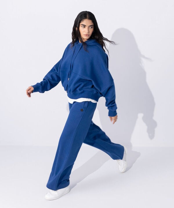 Fleece Wide Leg Jogging Trousers null