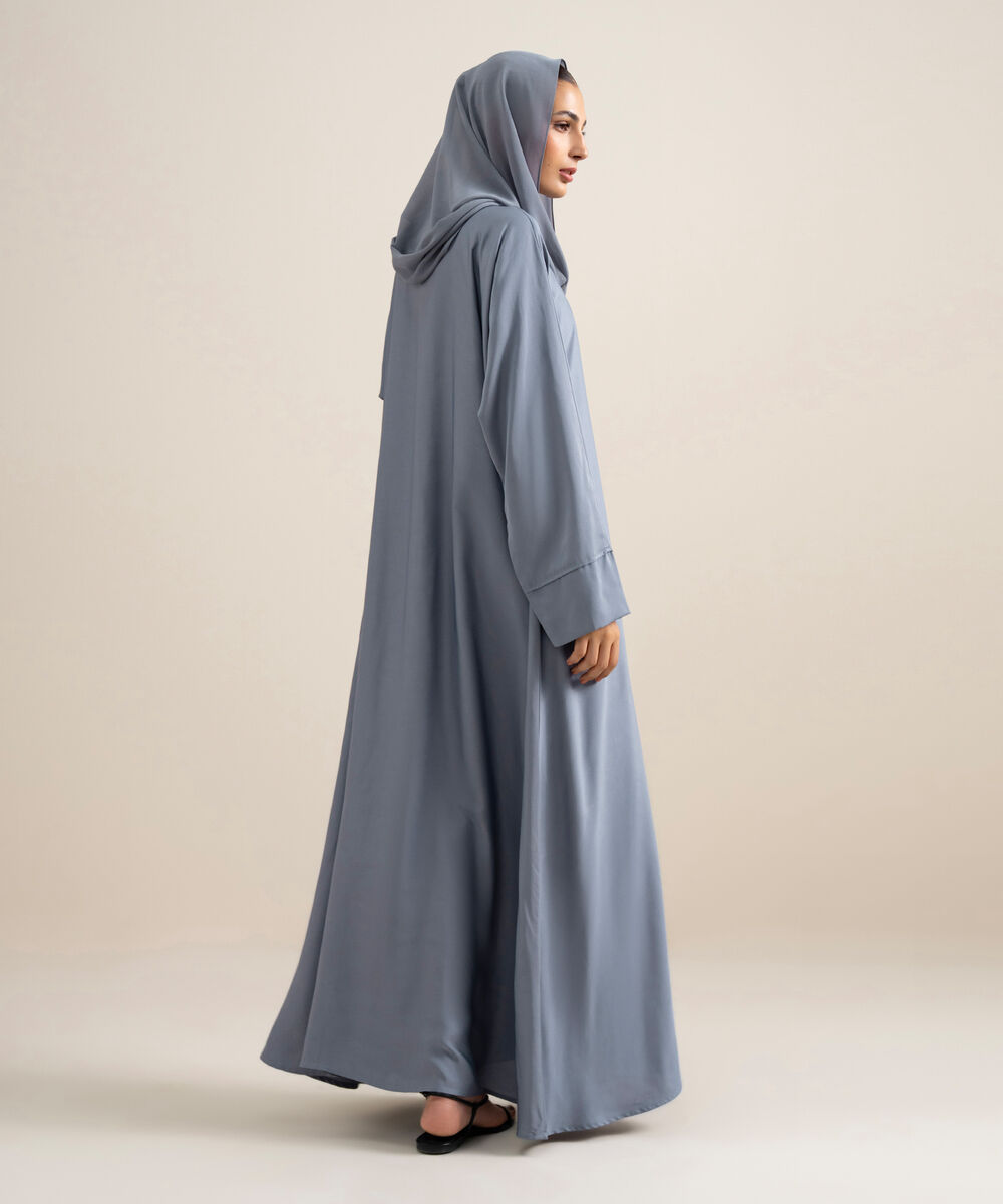 Women's Bluish grey Kimono Abaya Set