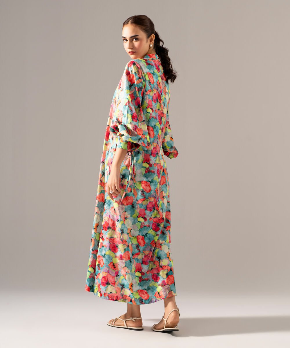 Women's RTW Cotton Viscose Printed Pink Dress